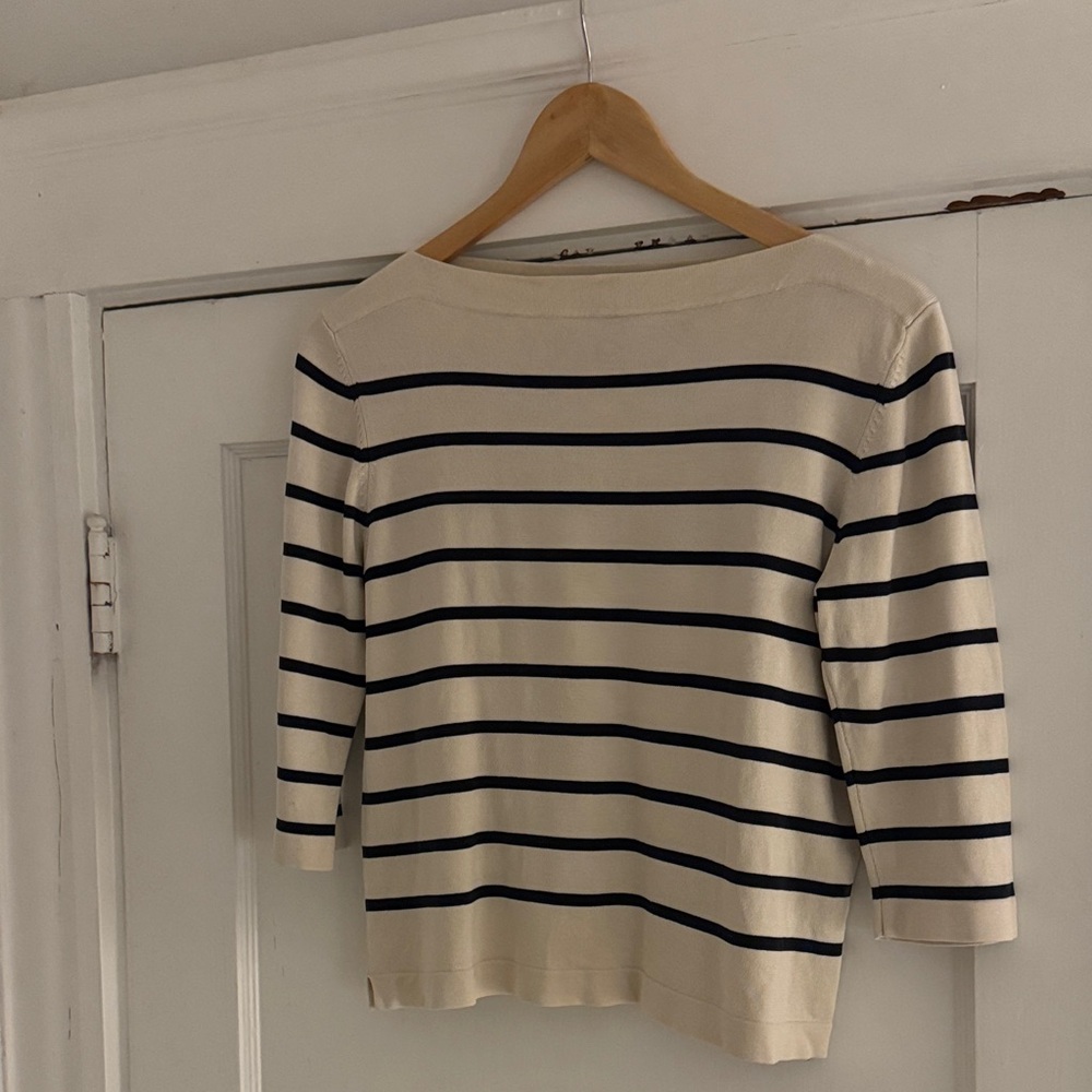 Ralph Lauren Silk Blend Navy & Cream Knit